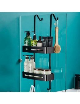 Black Hanging Bath Shelves Bathroom Shelf Organizer Nail  free Shampoo Holder