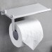 Aluminum Toilet Paper Punch Free Holder With Phone Shelf Wall Mounted Bathroom Accessories Tissues Roll Dispenser Matte