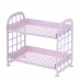 Double  layer Hollow Rack Multi  functional Plastic Shelf Desktop Organizer Bathroom Kitchen Storage Rack Holder Shelf