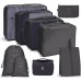 9 In 1 Toiletry Bag Travel Storage Bag Set Folding Storage Bag   Black