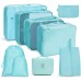 9 In 1 Toiletry Bag Travel Storage Bag Set Folding Storage Bag  Bright Blue