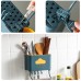 Kitchen And Bathroom Dual  purpose Non  perforated Wall  mounted Toothbrush Holder Device Rack  Green